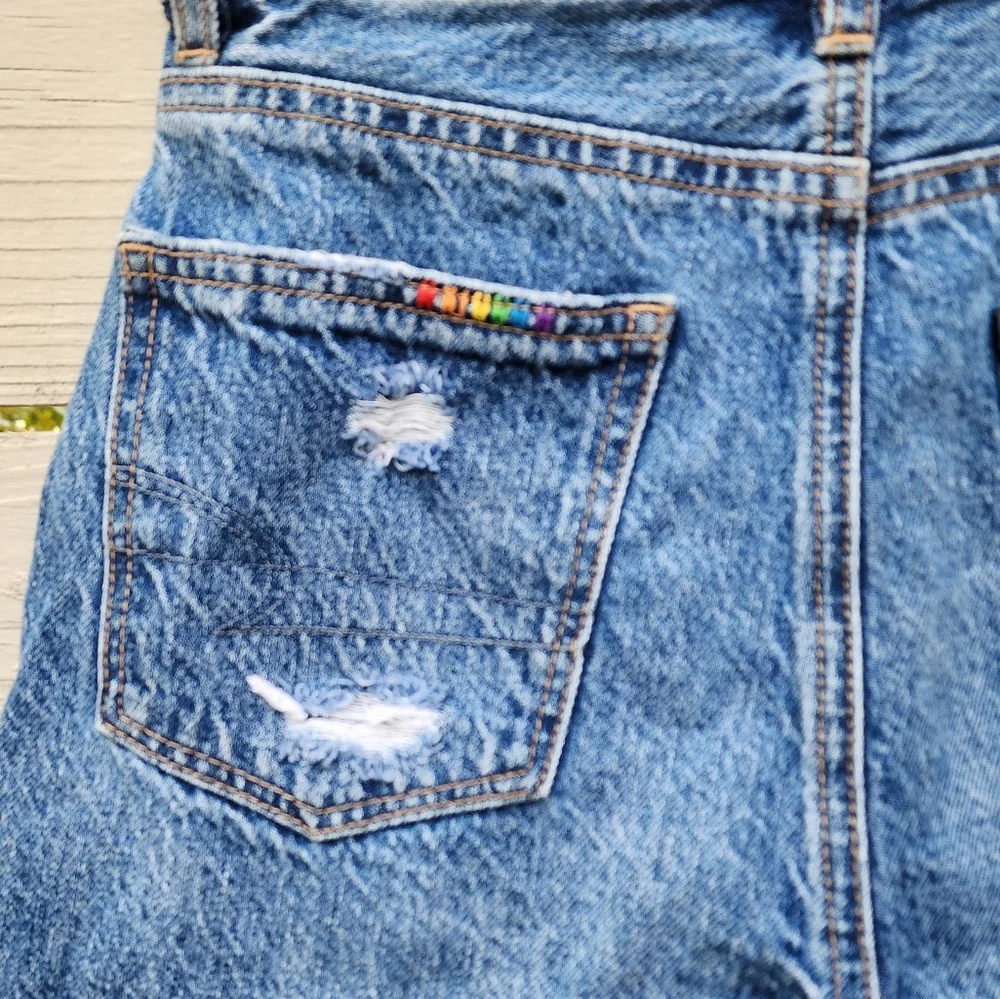 American Eagle Pride Denim Highest Rise Baggy Shorts